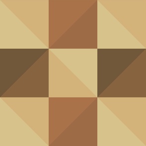 (6" sq) urban desert diamond check copper | checker checkerboard  | retro brown, bronze, burnt orange, mustard citrine yellow | medium scale