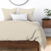 C006 - Small scale off white, mustard and dark charcoal modern graphic geometric cross and tessellated squares, for unisex children's apparel, wallpaper, duvet covers, pillows and curtains