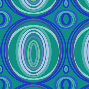 Whimsical circles in blue and green 