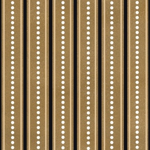 Tan & Black Stripes, dotted white stripe (large)