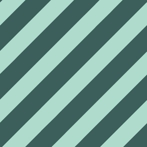 Diagonal Candy Stripes - Green and Mint
