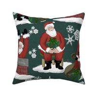 vintage-santas-with-gifts-dark green