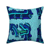 Mayan_snakes on blue background