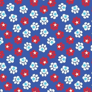 4.5 Fourth of July dog paws, red, white, blue