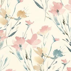 Jumbo Pastel Watercolor Florals