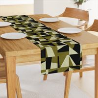 Abstract Chequered Squares - Olive Green