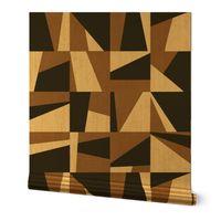 Abstract Chequered Squares - Rust Orange
