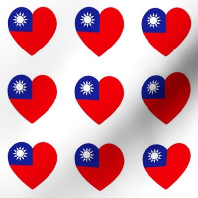 Taiwan flag hearts on white