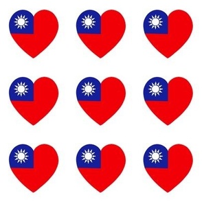 Taiwan flag hearts on white