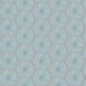 Abstract Dandelions, Blue on Grey, Easy Neutral