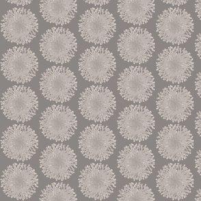 Abstract Dandelions, Greige Beige on Taupe Brown,  Easy Neutral