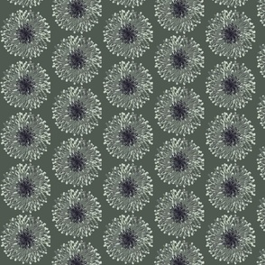 Abstract Dandelions, Sage and Olive Green, Easy Neutral