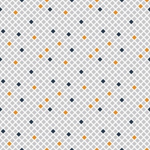 Orange Blue Grid Seamless
