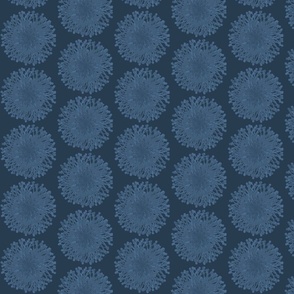 Abstract Dandelions, Blue on Navy, Easy Neutral