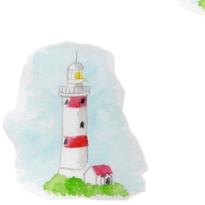 Watercolor lighthouses