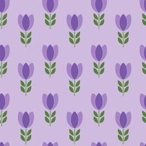 Purple tulips on Lavender Small scale coordinate