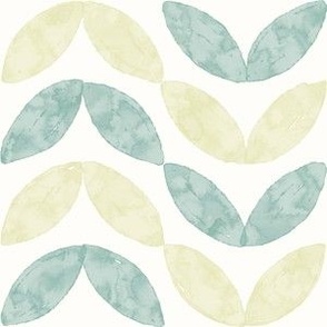 [M] Minimal Geometric Leaves - Lime Green Watercolor #P240182