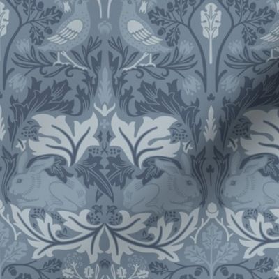 BRER RABBIT IN DENIM WASH - WILLIAM MORRIS - small repeat