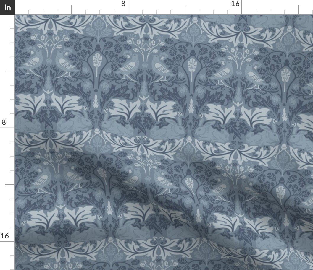 BRER RABBIT IN DENIM WASH - WILLIAM MORRIS - small repeat