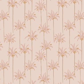 Thin minimal date palms - pastel pink and peach //   Big scale