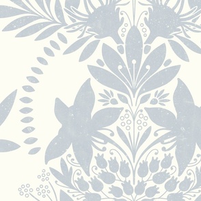 (large) textured modern victorian art deco floral light blue white