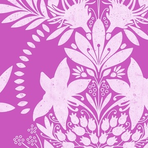 (large) textured modern victorian art deco floral pink violet