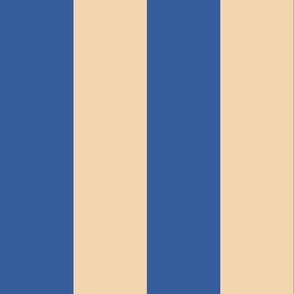 Beige-white-bold-regular-vertical-lines-on-vintage-ocean-blue---XL-jumbo