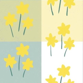 Spring Gingham with Daffodils (Medium)