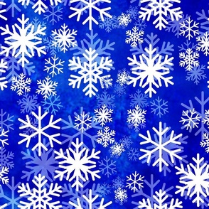 Monochromatic snowy Christmas blue big