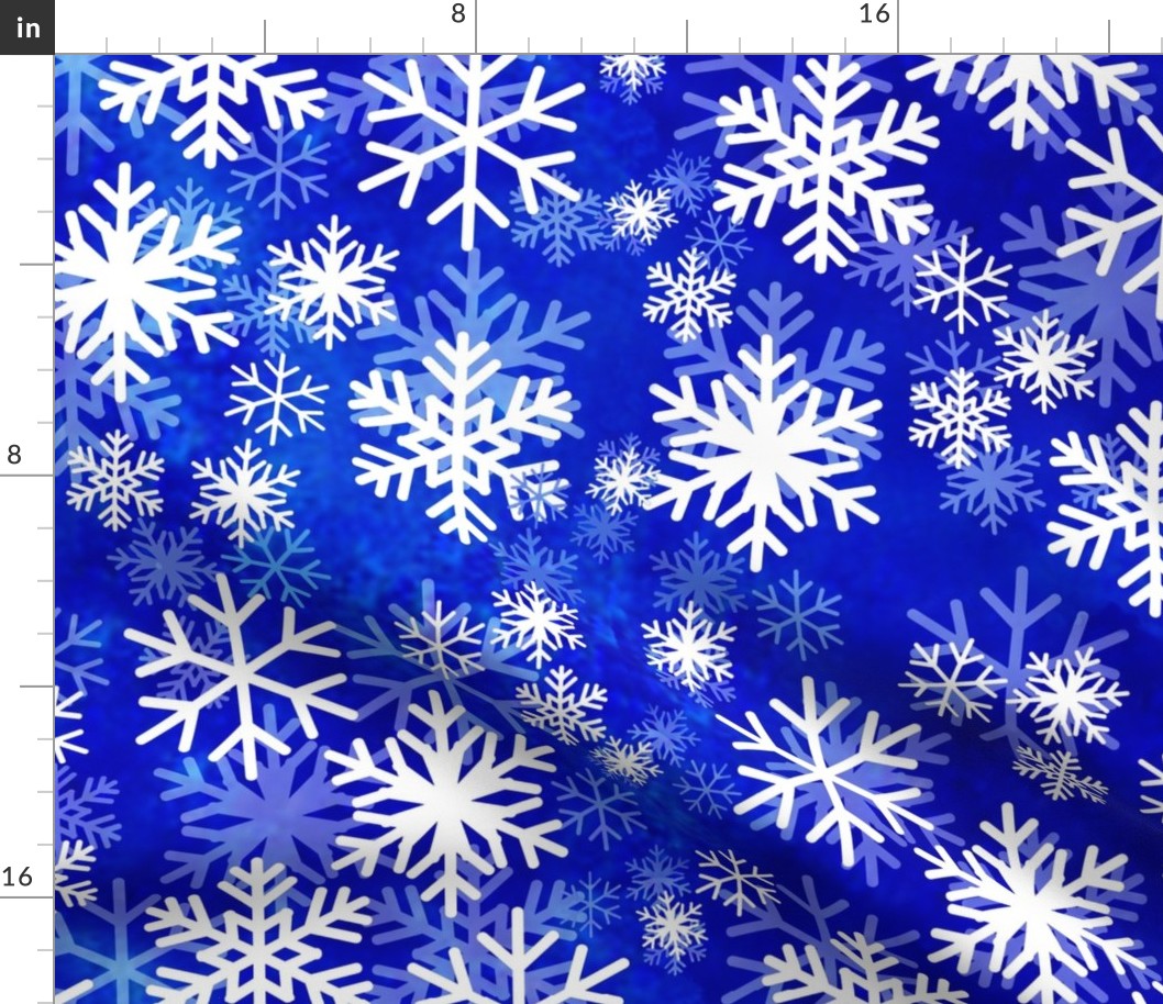 Monochromatic snowy Christmas blue big