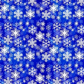 Monochromatic snowy Christmas blue mid