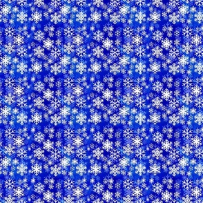 Monochromatic snowy Christmas blue small
