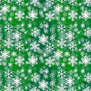 Monochromatic snowy Christmas green mid