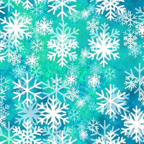 Monochromatic snowy Christmas ice blue big