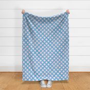 Gingham Classic Blue Diagonal Checker on Pastel Pink - Large