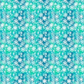 Monochromatic snowy Christmas ice blue small