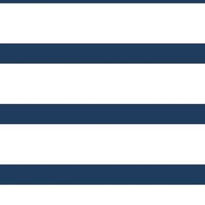 (XL) breton stripes white and navy peony blue Extra Large scale