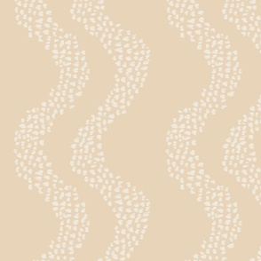 JUMBO Abstract dot wavy stripes modern almond beige gold tan off white