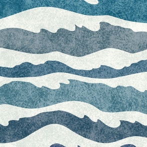 Textured ocean waves- blues (L)