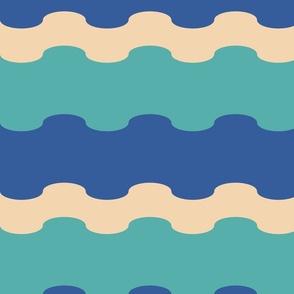 Geometric-broad-ocean-blue-light-blue-sand-beige-waves-beach-XL-jumbo