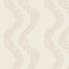 JUMBO Abstract spots 70s stripe waves in sift monochromatic nude and off white, hand drawn aesthetic