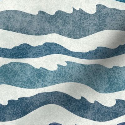 Textured ocean waves- blues (M)