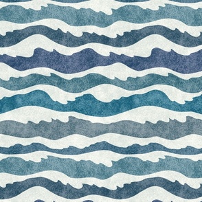 Textured ocean waves- blues (M)