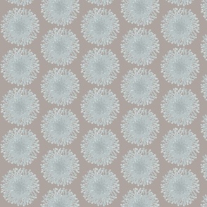 Abstract Dandelions, Grey on Beige,  Easy Neutral