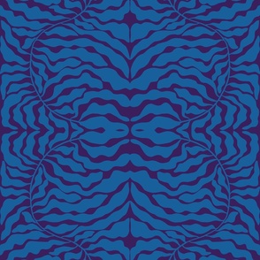 Cutout blue leaf pattern - Matisse style