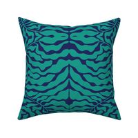 Cut out green-blue leaf pattern - Matisse style