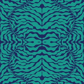 Cut out green-blue leaf pattern - Matisse style