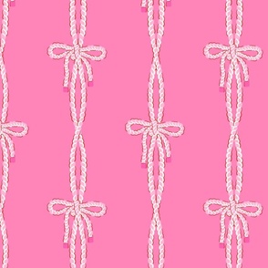 Nautical Rope Bows - Pink, Cream, Red LG