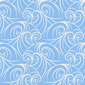 Scallop Waves - Light Blue LG