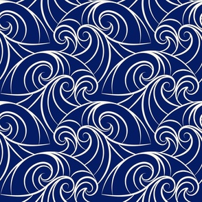 Scallop Waves - Navy LG